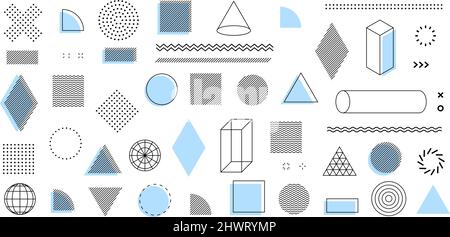 Set vettoriale. Forme geometriche. Forme minimal moderne. Forme geometriche minimaliste per il tuo progetto di design. Sfondo hipster trendy e logotipi. Illustrazione Vettoriale