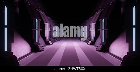 Sconosciuto corridoio vuoto Corridor Room Garage Studio Danza incandescente Phantom Charcoal colori sfondo carta da parati utilizzato per le rivelazioni Foto Stock