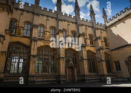 Cantiere in biblioteca Bodleian, Oxford, Regno Unito Foto Stock