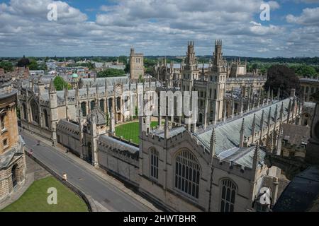 Università di Oxford dall'alto, Oxford Regno Unito Foto Stock