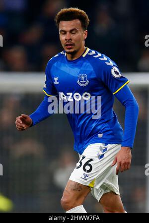 Londra, Regno Unito. 07th Mar 2022. LONDRA, Inghilterra - MARZO 07: DELE all of Everton durante la Premier League tra Tottenham Hotspur ed Everton allo stadio Tottenham Hotspur, Londra, Inghilterra il 07th Marzo 2022 Credit: Action Foto Sport/Alamy Live News Foto Stock