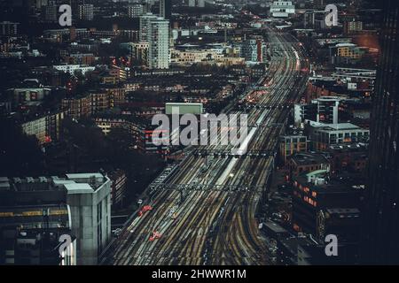 Vista aerea dal 26th° piano dello Shard, London Bridge Foto Stock