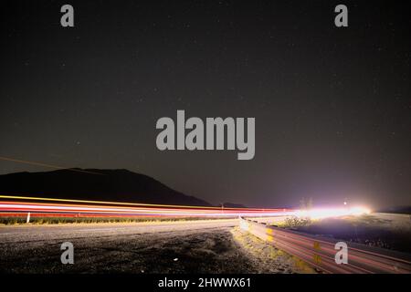 Cielo stellato notturno sopra Lagunas de San Marcos Foto Stock