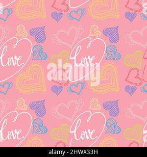 Illustrazione del motivo del cuore senza giunture Illustrazione Vettoriale