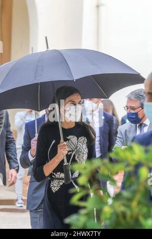 Malaga, Spagna. 08th Mar 2022. Il re spagnolo Felipe VI e la regina Letizia Ortiz durante l'inaugurazione del Tour del talento e dei premi Arts and Letters da parte della Fondazione Girona Princess a Malaga lunedì 7 marzo 2022. Credit: CORDON PRESS/Alamy Live News Foto Stock