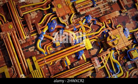 scifi background, elementi futuristici per computer (rendering 3d) Foto Stock