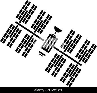 Immagine isolata del vettore del modello di icona ISS della stazione spaziale internazionale Illustrazione Vettoriale