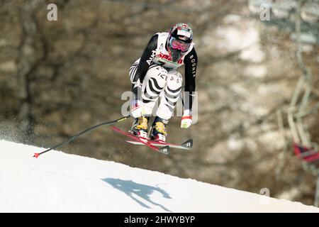 Katja SEIZINGER, GER, sciatore, azione, gennaio 1997, Â Foto Stock