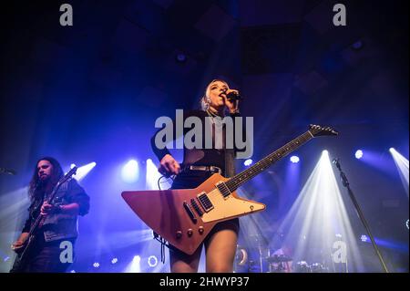 Halestorm - una serata con Halestorm - Set elettrico - Barrowland Glasgow 7th marzo 2022 Foto Stock