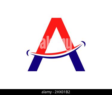 Logo sorriso con un concetto di lettera. Lettera iniziale un logo felice. Lettera A concetto di logo Smile Illustrazione Vettoriale