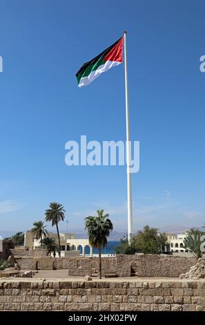 Aqaba flagpole Foto Stock