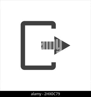 L'icona Esci. Disconnessione e uscita, uscita, simbolo out. Appartamento illustrazione vettoriale Illustrazione Vettoriale