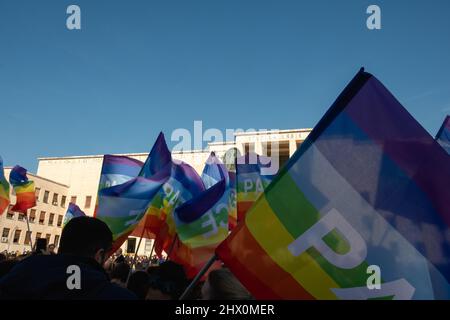 Manifestazione per la pace e per l'Ucraina Università 'Sapienza' di Roma Foto Stock