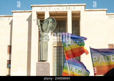 Manifestazione per la pace e per l'Ucraina Università 'Sapienza' di Roma Foto Stock