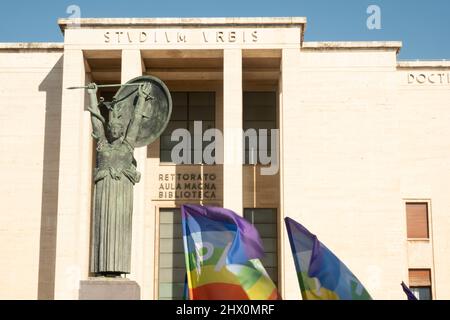 Manifestazione per la pace e per l'Ucraina Università 'Sapienza' di Roma Foto Stock