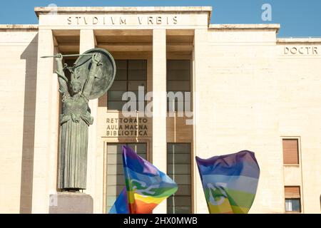 Manifestazione per la pace e per l'Ucraina Università 'Sapienza' di Roma Foto Stock