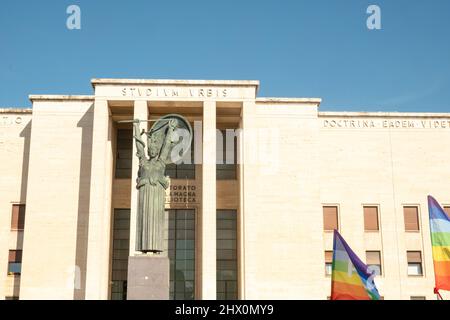 Manifestazione per la pace e per l'Ucraina Università 'Sapienza' di Roma Foto Stock