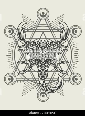 illustrazione dello stile ornamento del ragno vettoriale Illustrazione Vettoriale