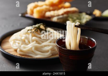 Udon Noodles Foto Stock