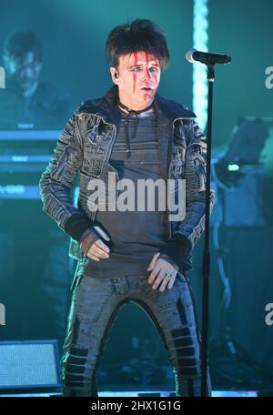 Atlanta, Georgia, Stati Uniti. 8th Mar 2022. Gary Numan sul palco di Gary Numan in Concerto, Variety Playhouse, Atlanta, GA 8 marzo 2022. Credit: Derek Storm/Everett Collection/Alamy Live News Foto Stock