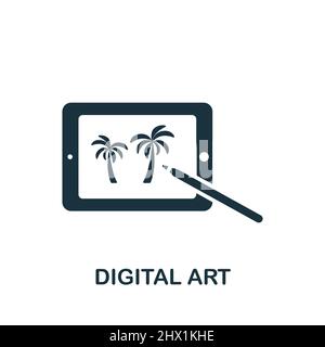 Icona Digital Art. Icona semplice monocromatica per modelli, web design e infografiche Illustrazione Vettoriale
