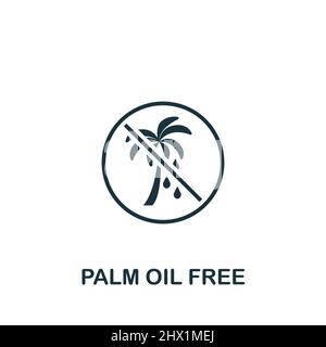 Icona Palm Oil Free. Icona semplice monocromatica per modelli, web design e infografiche Illustrazione Vettoriale