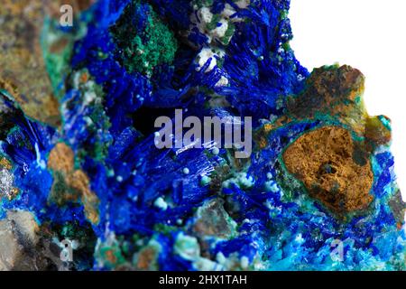 azurite minerale campione pietra roccia geologia gemma cristallo Foto Stock
