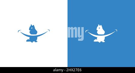 Esclusivo e attraente logo scoiattolo sorridente Illustrazione Vettoriale