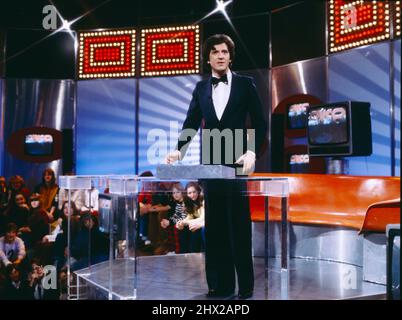 Discoteca ZDF Musiksendung, moderatore Ilja Richter, 1981. Discoteca, programma di musica ZDF TV, presentatore Ilja Richter, 1981. Foto Stock