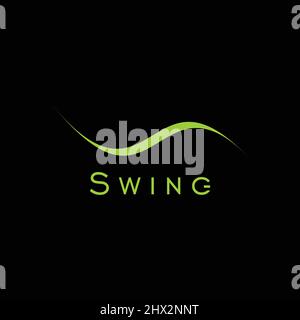 Logo Swing text elegante e alla moda Illustrazione Vettoriale