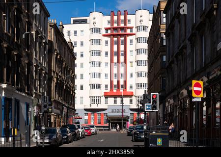 Beresford Building - art deco Streamline moderna architettura - Glasgow, Scozia, Regno Unito Foto Stock