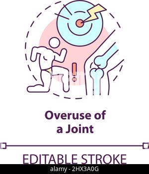 Utilizzo eccessivo dell'icona del concetto congiunto Illustrazione Vettoriale