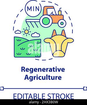 Icona del concetto di agricoltura rigenerativa Illustrazione Vettoriale