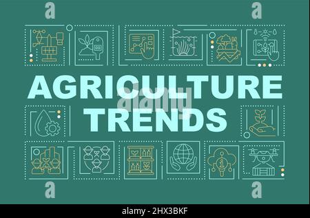 Tendenze agricole concetti di parola banner verde Illustrazione Vettoriale