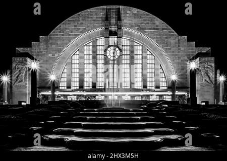 Cincinnati Museum Center. Cincinnati Union Terminal - stazione ferroviaria. 1933 architettura art deco. Cincinnati, Ohio, Stati Uniti. Foto Stock