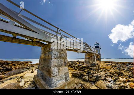 Marshall punto luce stazione costruita nel 1857 in Port Clyde Maine Foto Stock