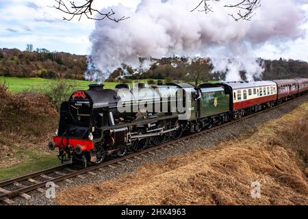 LMS 4-6-0 Royal Scot Class 6100 Royal Scot sulla East Lancs Railway vicino Bury Foto Stock