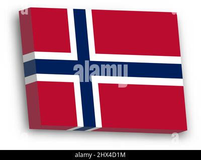 3D bandiera vettoriale della Norvegia Illustrazione Vettoriale