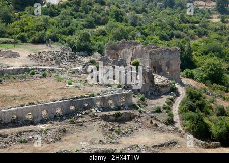 La Turchia, nei pressi di Fethiye, rovine di Tlos Foto Stock