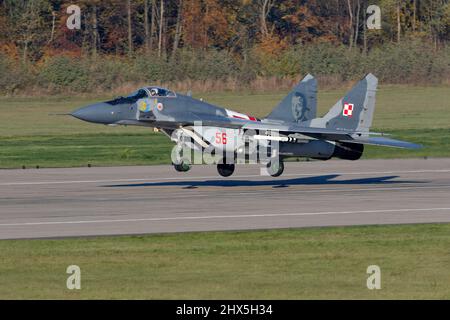 Forza aerea polacca Mikoyan Gurevich Mig 29A fulcrum Foto Stock