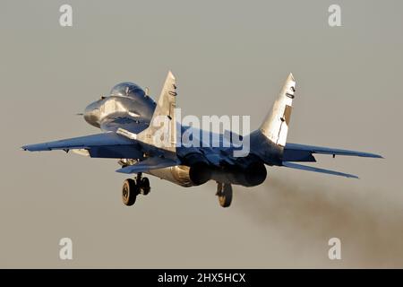 Forza aerea polacca Mikoyan Gurevich Mig 29A fulcrum Foto Stock