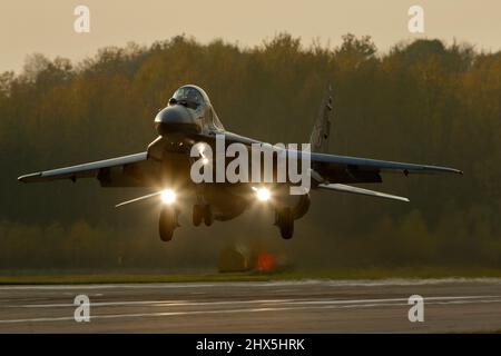 Forza aerea polacca Mikoyan Gurevich Mig 29A fulcrum Foto Stock