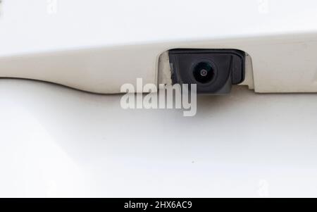 Vista in primo piano della telecamera di retromarcia Foto Stock