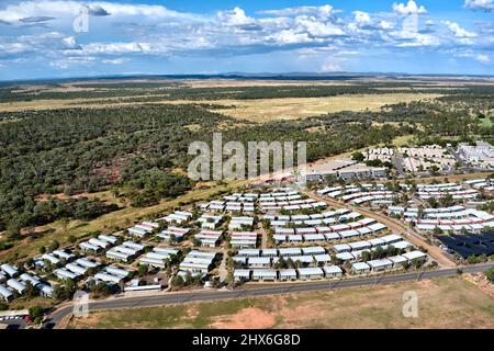 Aereo di Civo Village alloggio per lavoratori FIFO in Moranbah Queensland Australia Foto Stock