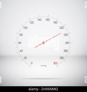Lo sfigmomanometro con indicazioni ipertoniche ha inventato astratto spazio-locato Foto Stock