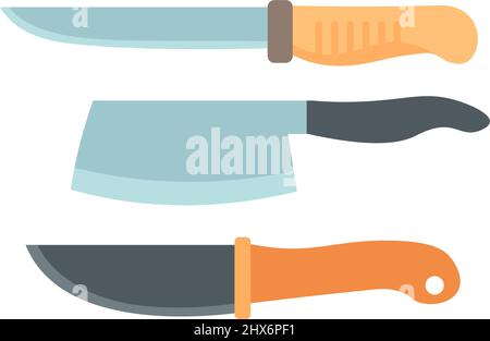 Assortimento coltelli, macellai e vettore cucina Illustrazione Vettoriale