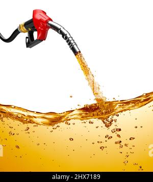 Rifornimento di carburante da una pompa benzina - 3D rendering Foto Stock