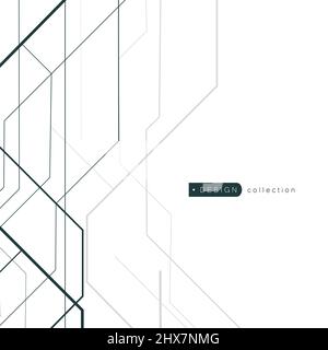 Background futuristico di tecnologia digitale con linee sovrapposte Illustrazione Vettoriale