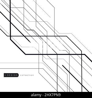 Linee vettoriali concetto modello e tecnologia sfondo moderno Illustrazione Vettoriale