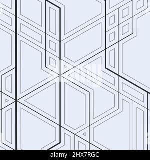 Sfondo astratto di linee geometriche sovrapposte Illustrazione Vettoriale